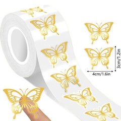 Golden Butterfly Sticker For Glass Plastic Metal Surfaces Students Teachers Use
