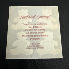 Vintage 1980s Stickers Mylar Foil Bear Small World Greetings 1984 NOS Module