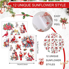 12 Sheets Christmas Rub on Transfers for Crafts and Furniture Christmas Rub on T