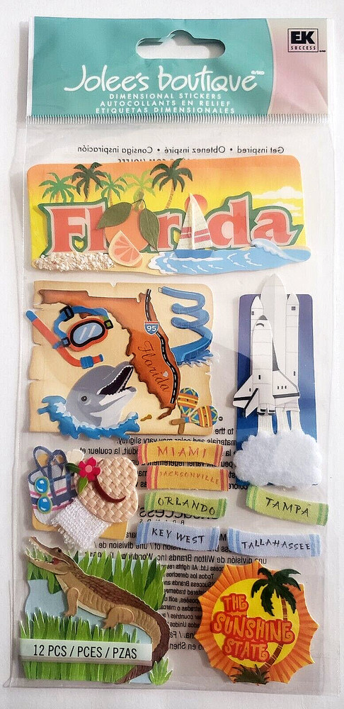 Jolee’s Boutique Large Dimensional Stickers – FLORIDA – 12 pcs