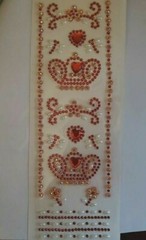CraftbuddyUS Rhinestone/Pearl Assorted Sticker Gems Self-Adh Craft Jewels RED