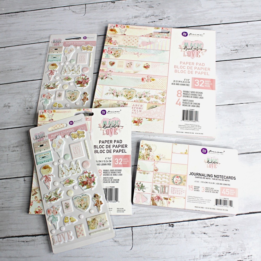 Prima Scrapbook Cardstock Paper Pack Pads 8×8 6×6 Journaling Magic Love Lot