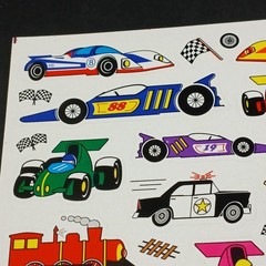 Vintage Race Car Stickers Transportation Ice Cream Bus Millennium Direct Sheet