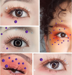 Deep Purple Rhinestones Stickers 4 Sizes Self Adhesive Gems Rhinestones for Face