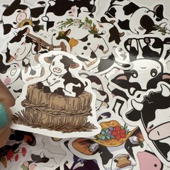 10 MYSTERY STICKERS Cute Cow JOURNAL PLANNER WATER BOTTLE Luggage Notebooks