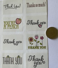 THANK YOU Mylar Stickers(16pc)8”x5-3/4”Words•Sayings•Greetings •Gifts•Flowers•