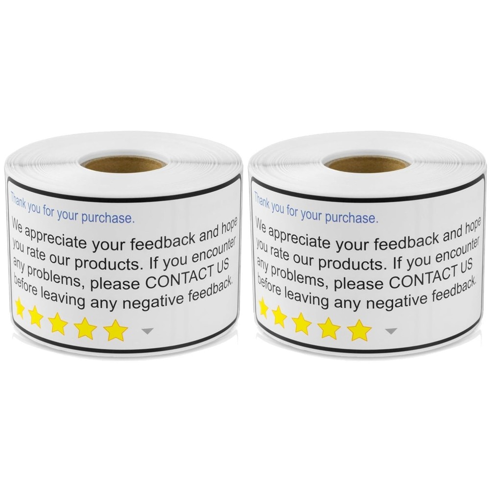 Thank You for Your Purchase Labels 4 x 2 inch, Whi