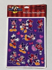 Vintage 4 Sheets DISNEY Mickey & Minnie Mouse Valentine LOVE Scrapbook Stickers