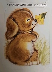 Vintage Stickers 1978 Brandywine Art LTD. Puppy Bunny Squirrel Racoon Incomplete