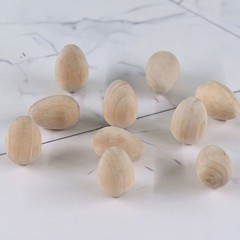 12Pcs Durable Wooden DIY Bird Egg Painting Toys Khaki Color for Craft Lovers