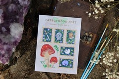 Cottagecore Whimsical Handmade Collectible vinyl Fantasy Stickers by Yukidooks