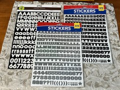 Black White Silver ALPHABET LETTERS NUMBERS Scrapbook Craft Sticker Bundle Set