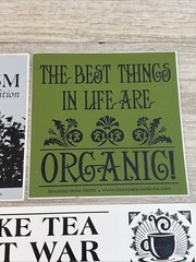 Lot of 4 Organic Herb Stickers Decals «Best Things in Life are Organic»