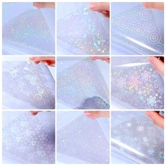 90 Sheets Holographic Vinyl Sticker Paper Glitter Craft DIY Scrapbooking 8.27…