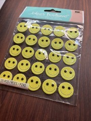 RARE Jolees Sparkly Yellow Smiley Smiling Happy Faces Repeats Scrapbook Stickers
