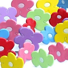 FLOWER SCRAPBOOKING DECORATIVE BRADS EYELET OUTLET 8 PCS 5 COLORS