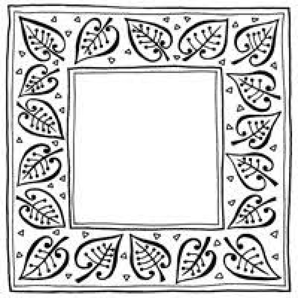 Woodware Craft Clear Stamp LEAF FRAME Scrapbooking