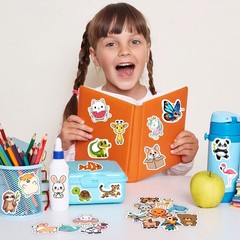 100 PCS Water Bottle Stickers for Kids,Waterproof Vinyl Animal Stickers for Kids