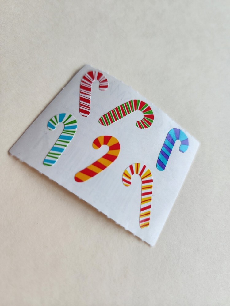 Mrs. Grossman’s Stickers – Tiny Candy Canes – Bright Multi Colors – 4 Strips #20