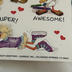 Vintage 80s 90s Stickers LOT Hallmark Suzy Zoo visits Current cartoon characters