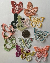 BUTTERFLY QUAD Die-Cut Embellishment(8pc)Bug•Insect •Flying•Wings•Card Making•