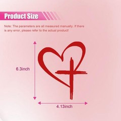 Stylish Love Heart Cross Sticker – 6.3×4.13» Vinyl Decal for Personalization