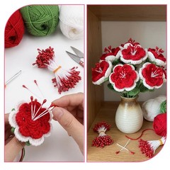 Matwsec 1050 Pcs 3mm Flower Stamens, Pistil Matt Pearl Stamen Small, Colorful