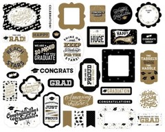 New! 1 Pack of Echo Park Paper GRADUATION Ephemera Die Cut Cardstock Pieces