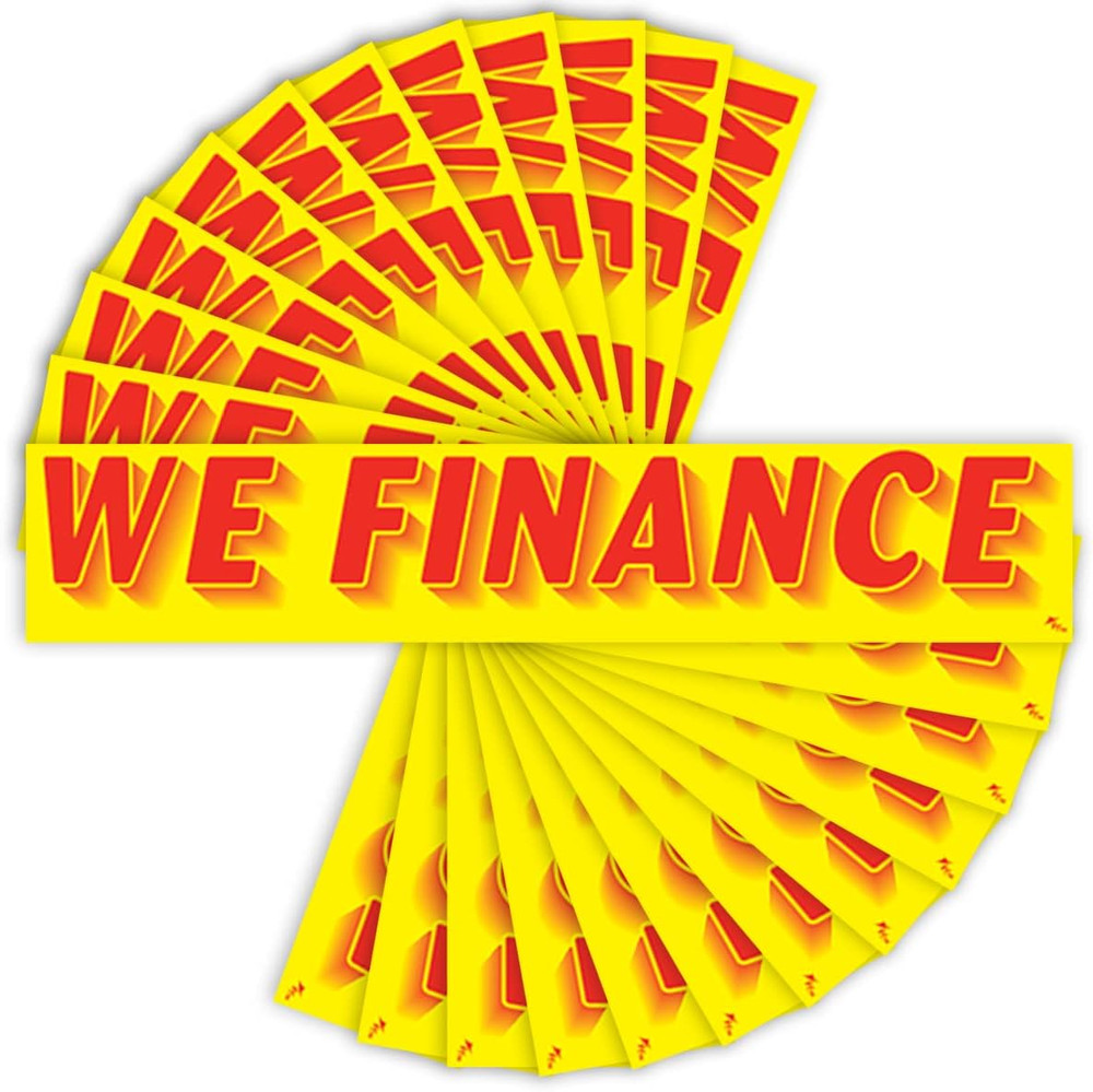 We Finance Windshield Stickers 12 Pack Dealership Advertising Sticker