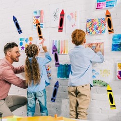 19 Pcs Crayon Door Sticker Classroom Decor Back to School 12 Inch Colorful Ra…