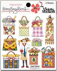 Mary Engelbreit Stickers 2 Sheets Whimsical Mary’s Gift Bags Wine Food Birthday