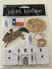 Jolee’s Boutique Sticker 3D TEXAS COWBOYS HORSE FLAG ALAMO ROPE