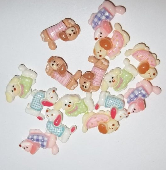 New 15 Resin Mini Puppy Dogs Craft Scrapbooking Embellishment etc. New