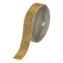 0.7 Inch Self Adhesive Rhinestone Strips 3 Yard for Crafts,Gold
