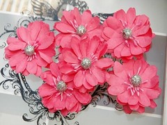 RAZZLES – PINK RED PURPLE – 2 x 3 Each Flowers PAPER 50-55mm MH ConB3