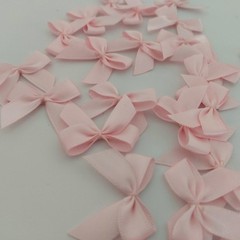 Micomon 50pcs 1.2-Inch Mini Bows for Crafts Satin 3/8″ ribbon, lt.pink