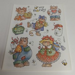 Provo Craft Scrapbook Stickers Rag Time Bee /My Honey Lot Of 4 Single Sheets VTG