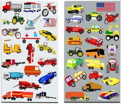 160+ Cars & Trucks Stickers for Toddlers, Vehicle Sticker Pack Party Supplies