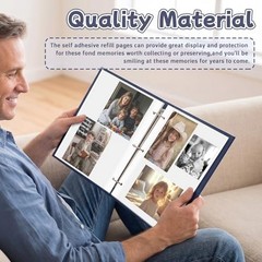 VOKOY 15 Sheets Self Adhesive Photo Album Refill Pages for 3 Ring Binder 9×11