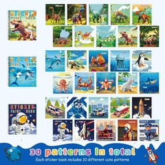homicozy 3PCS Sticker Paint Books for Kids Ages 4-10,Dinosaur Astronaut Ocean…