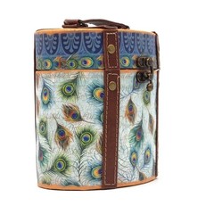 Punch Studio Small Tall Oval Box (S Size, Peacock Feathers)