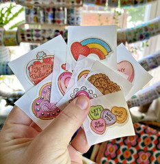 Vintage 80s Sticker Lot: Restored Valentine’s Day Heart Candy Stickers (READ)