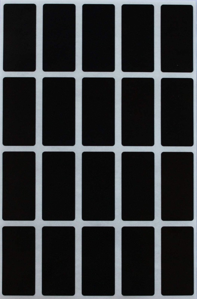 Rectangle Sticker Black Colored File Stickers 1.57 inch x 0.75 inch (40mm x 1…