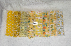 LOT of 8 SEWN Floral Fabric Ruffles For Junk Journals Scrapbook Pockets Tucks