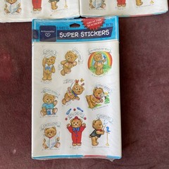 Hallmark Ambassador Vintage 80s Teddy Bear Stickers Lot of 3 Encouragement