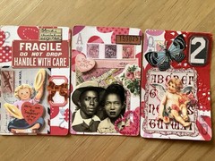 Vintage Valentine Handcrafted Altered Playing Cards Junk Journal Scrapbooking