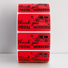 thank You Postal Workers rectangle labels | thermal sticker labels packaging