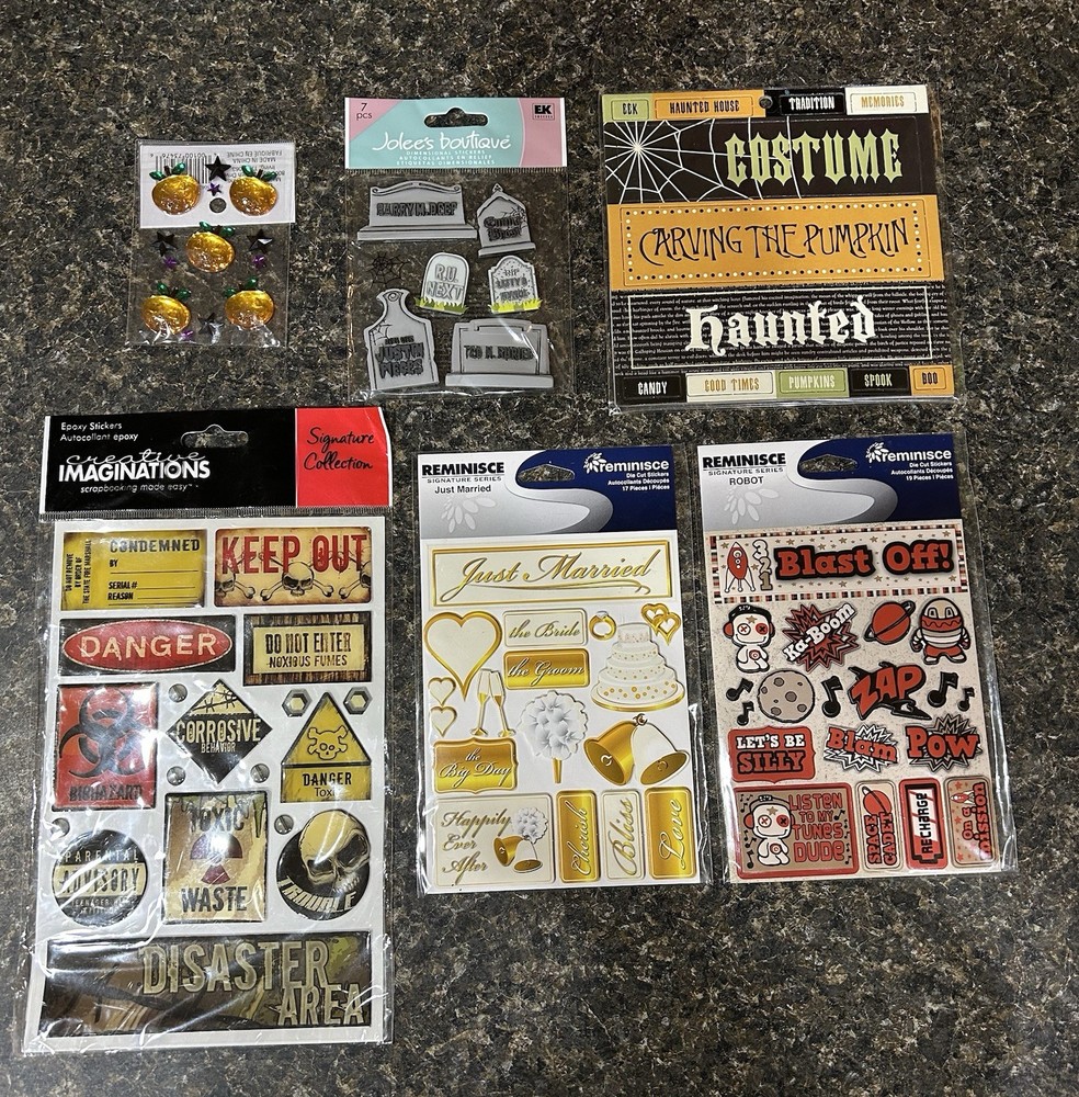 Sticker Lot, misc. Halloween, Wedding, Robot