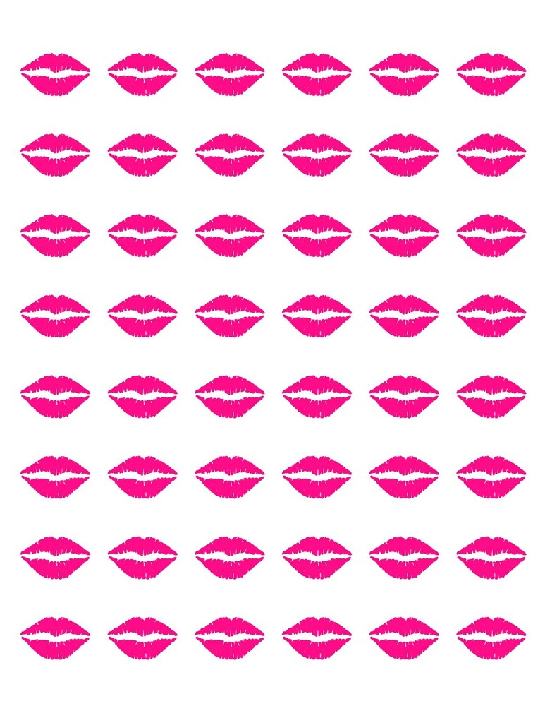 48 HOT PINK LIPS ENVELOPE SEALS LABELS STICKERS 1.2″ ROUND