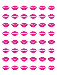 48 HOT PINK LIPS ENVELOPE SEALS LABELS STICKERS 1.2″ ROUND
